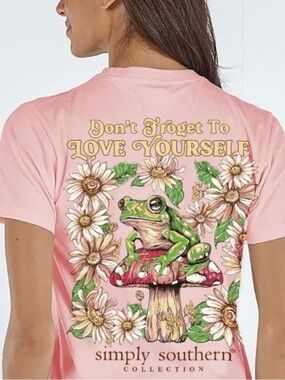 Simply Southern Coral Frog Short Sleeve Tee